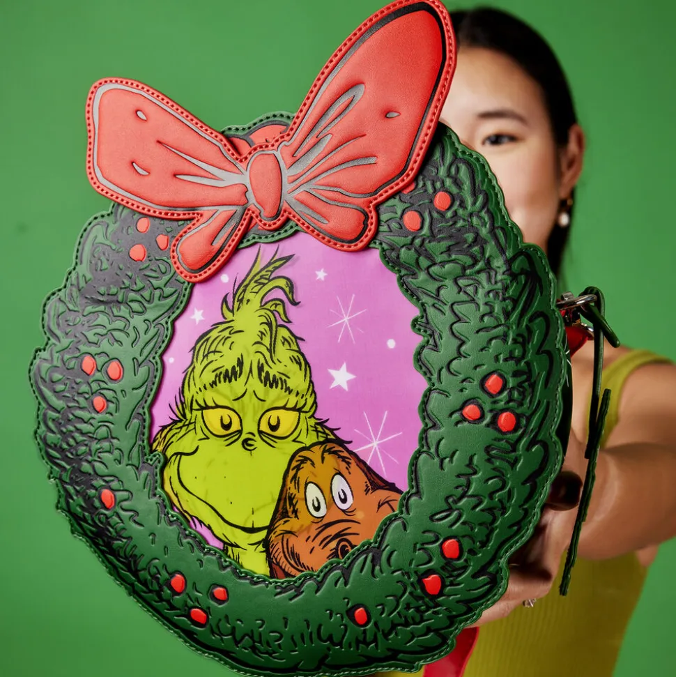 Dr. Seuss Crossbody Bags<' How The Grinch Stole Christmas! Wreath Lenticular Crossbody Bag