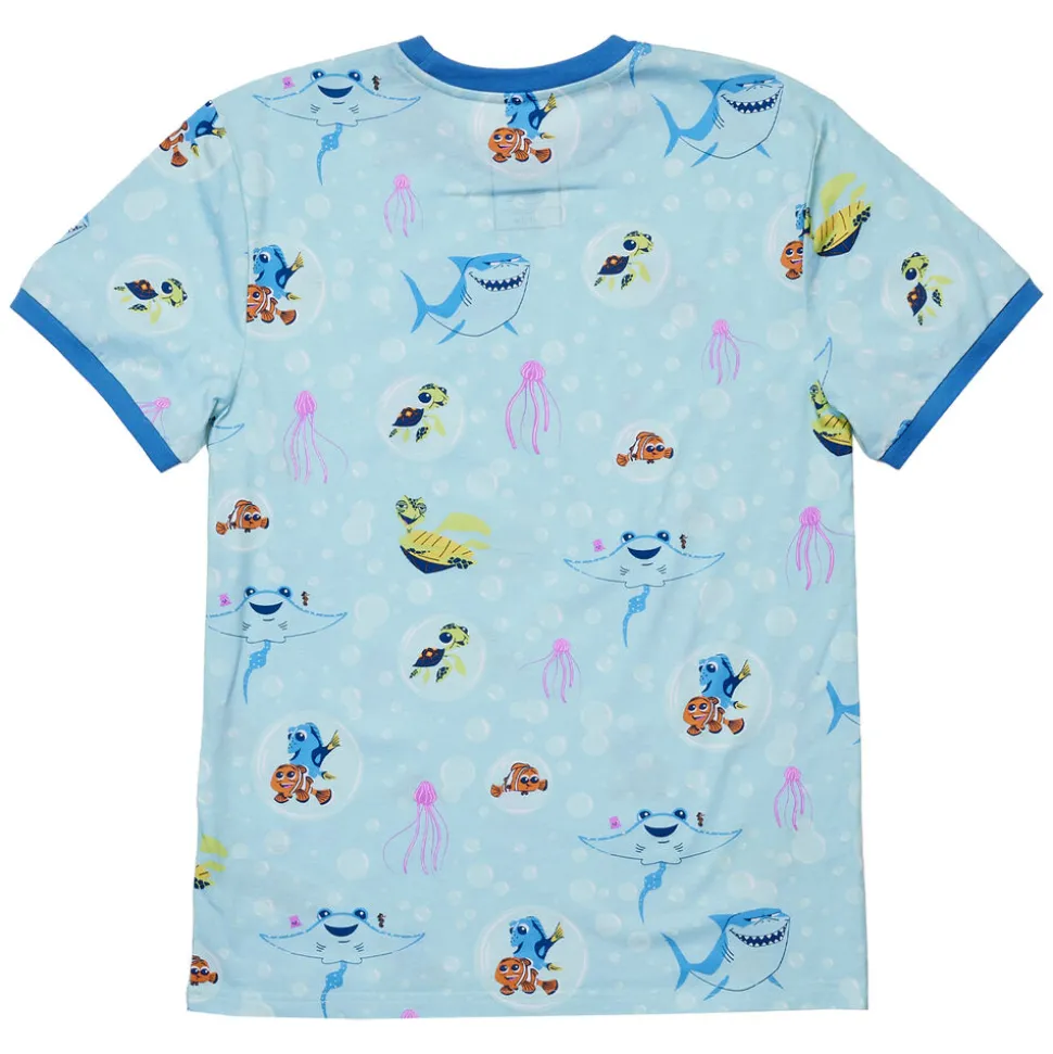 Unisex Pixar Tops<Finding Nemo 20Th Anniversary Bubbles Unisex Ringer Tee