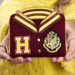 Harry Potter Wallets< Hogwarts Crest Varsity Jacket Zip Around Wallet