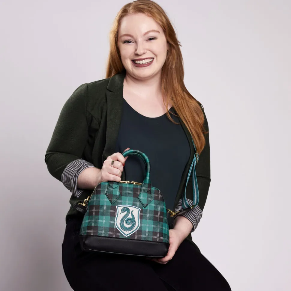 Harry Potter Crossbody Bags< Slytherin Patch Varsity Plaid Crossbody Bag