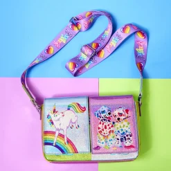 Lisa Frank Crossbody Bags< Holographic Glitter Color Block Crossbody Bag