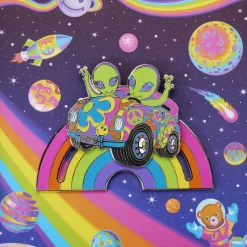 Lisa Frank Enamel Pins< Zoomer & Zorbit Rainbow 3" Collector Box Sliding Pin