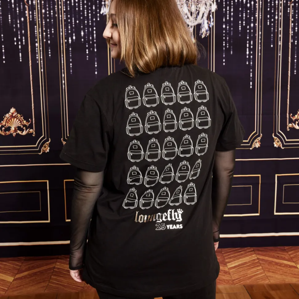 Unisex Loungefly Tops< 25Th Anniversary Logo Black Unisex Tee
