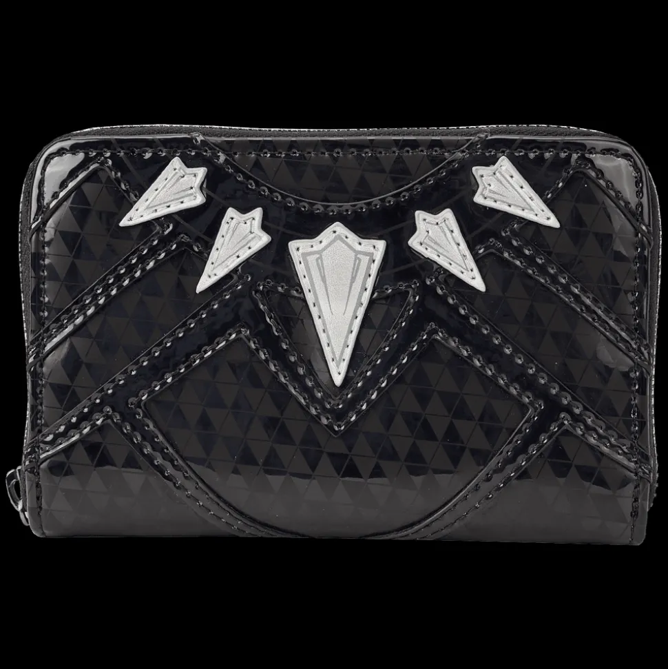 Marvel Wallets< Metallic Black Panther Cosplay Zip Around Wallet