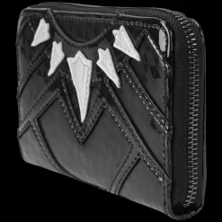 Marvel Wallets< Metallic Black Panther Cosplay Zip Around Wallet