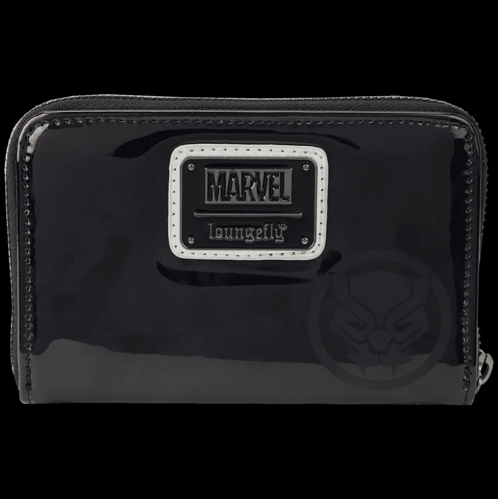 Marvel Wallets< Metallic Black Panther Cosplay Zip Around Wallet