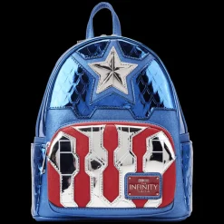 Marvel Mini Backpacks< Metallic Captain America Cosplay Mini Backpack