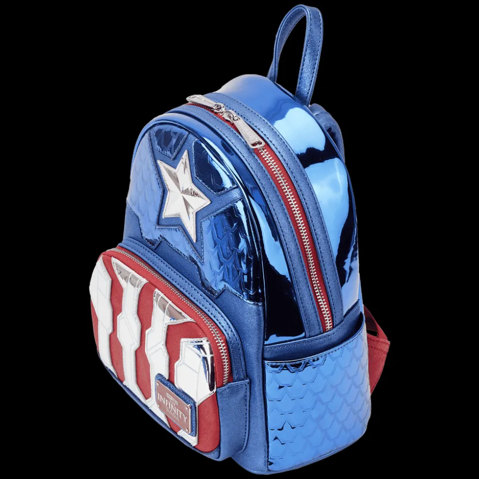Marvel Mini Backpacks< Metallic Captain America Cosplay Mini Backpack