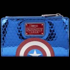 Marvel Wallets< Metallic Captain America Cosplay Flap Wallet