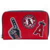 MLB Wallets< La Angels Patches Zip Around Wallet