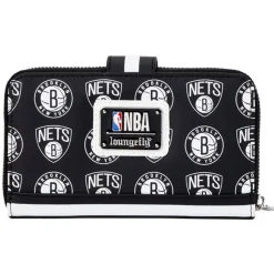 NBA Wallets< Brooklyn Nets Logo Zip Around Wallet