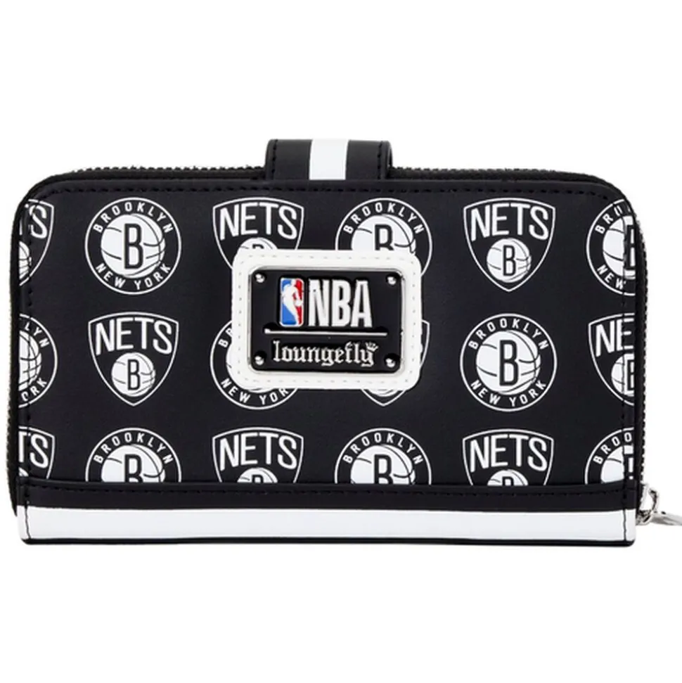 NBA Wallets< Brooklyn Nets Logo Zip Around Wallet