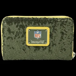 NFL Wallets< Green Bay Packers Sequin Zip Around Wallet