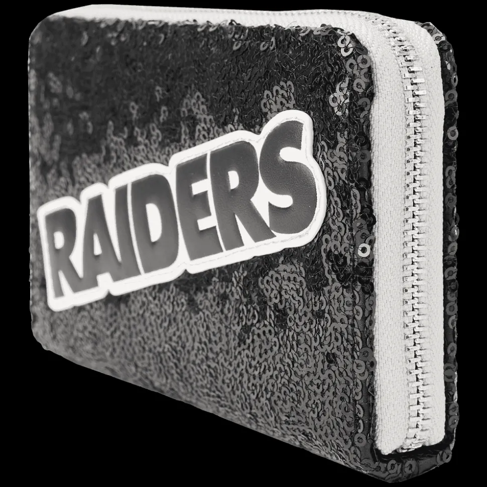 NFL Wallets< Las Vegas Raiders Sequin Zip Around Wallet