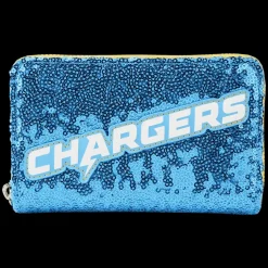 NFL Wallets< Los Angeles Chargers Sequin Zip Around Wallet