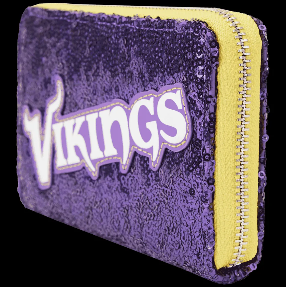 NFL Wallets< Minnesota Vikings Sequin Zip Around Wallet