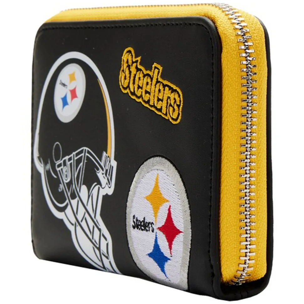 NFL Wallets< Pittsburgh Steelers Patches Zip Around Wallet