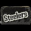 NFL Wallets< Pittsburgh Steelers Sequin Zip Around Wallet