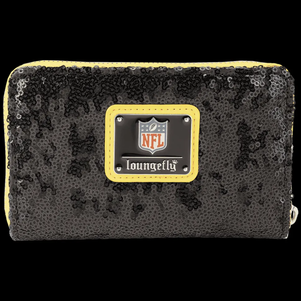 NFL Wallets< Pittsburgh Steelers Sequin Zip Around Wallet