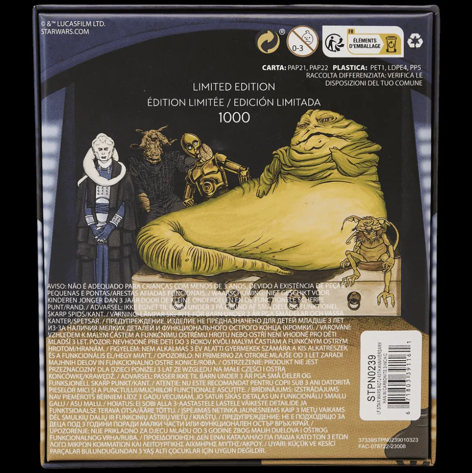 Star Wars Enamel Pins<: Return Of The Jedi 40Th Anniversary Han Solo In Carbonite Sliding Pin