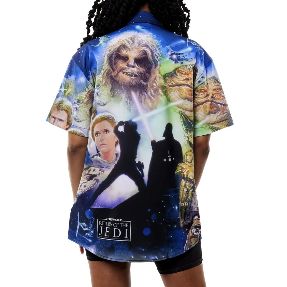 Unisex Star Wars Tops<: Return Of The Jedi Poster Camp Shirt